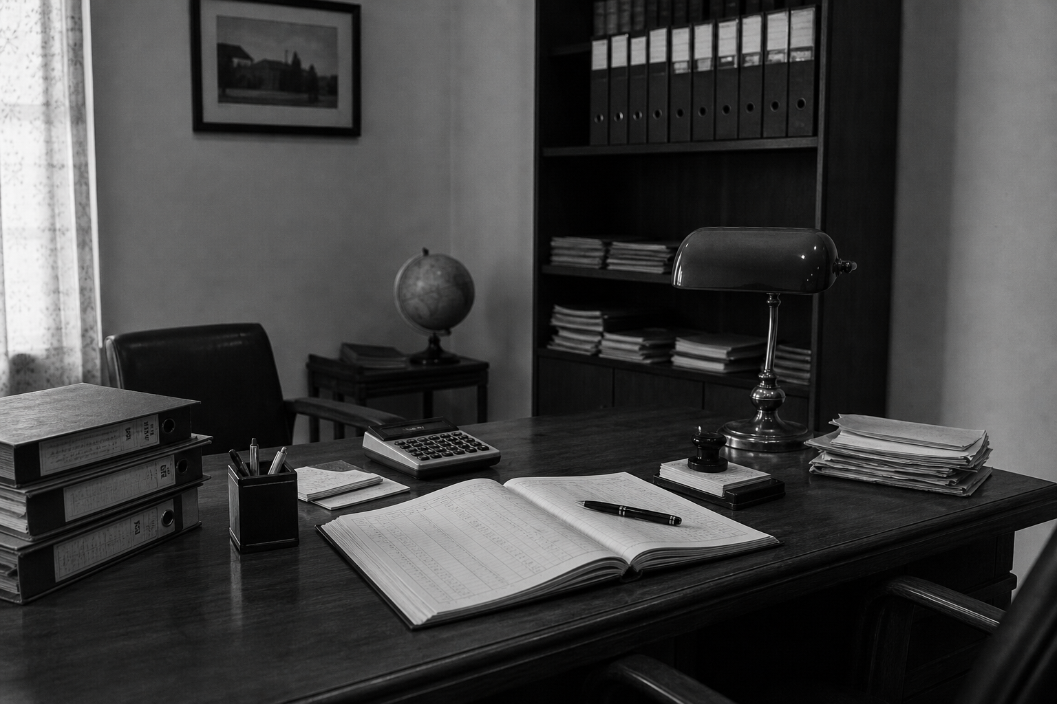 Archival-style financial advisory office representing the firm's 1983 beginnings